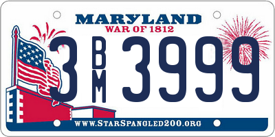 MD license plate 3BM3999