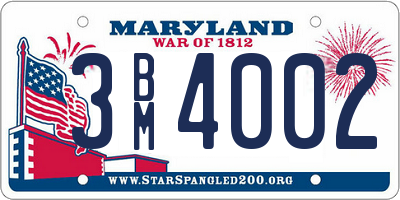 MD license plate 3BM4002