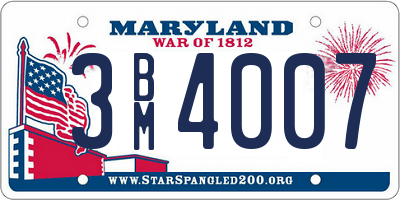 MD license plate 3BM4007