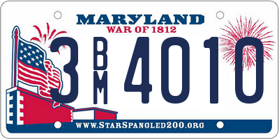 MD license plate 3BM4010