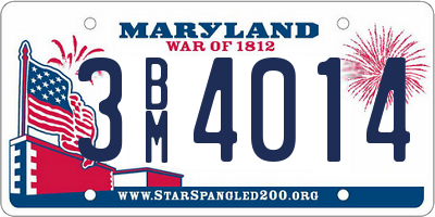 MD license plate 3BM4014