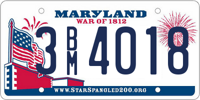 MD license plate 3BM4018