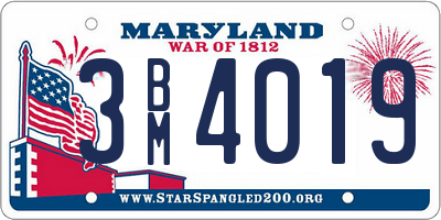 MD license plate 3BM4019