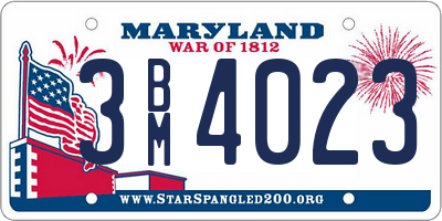 MD license plate 3BM4023