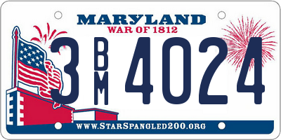 MD license plate 3BM4024