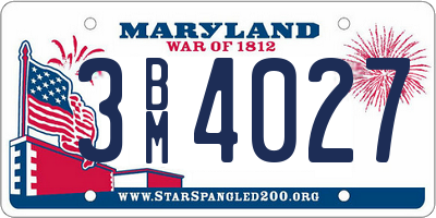 MD license plate 3BM4027