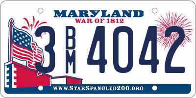 MD license plate 3BM4042