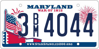 MD license plate 3BM4044