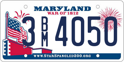 MD license plate 3BM4050