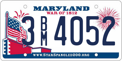 MD license plate 3BM4052