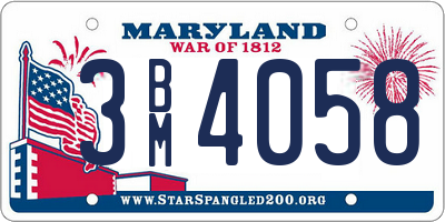 MD license plate 3BM4058