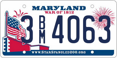 MD license plate 3BM4063