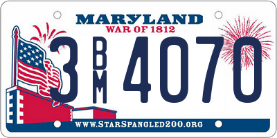 MD license plate 3BM4070