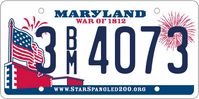 MD license plate 3BM4073