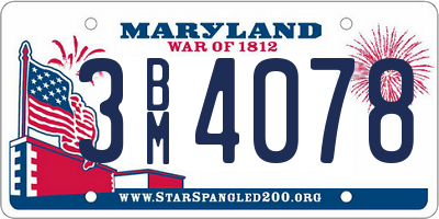 MD license plate 3BM4078