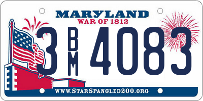 MD license plate 3BM4083