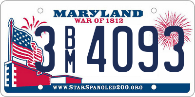 MD license plate 3BM4093