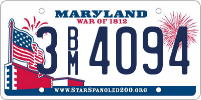 MD license plate 3BM4094