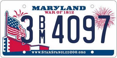 MD license plate 3BM4097