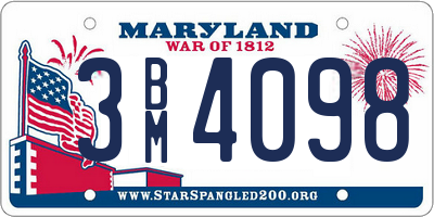 MD license plate 3BM4098