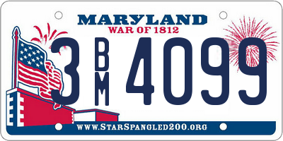 MD license plate 3BM4099