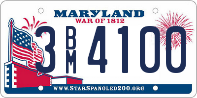 MD license plate 3BM4100