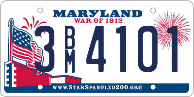 MD license plate 3BM4101