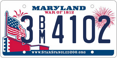 MD license plate 3BM4102