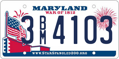 MD license plate 3BM4103