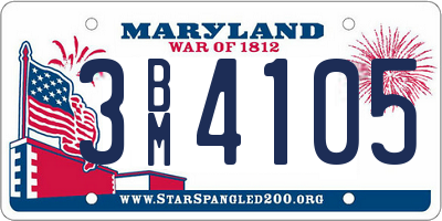 MD license plate 3BM4105