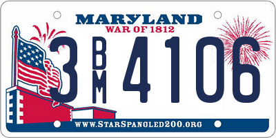 MD license plate 3BM4106