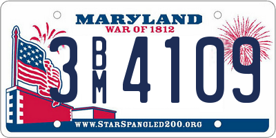 MD license plate 3BM4109