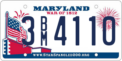 MD license plate 3BM4110