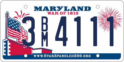 MD license plate 3BM4111