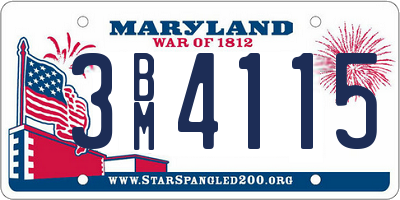 MD license plate 3BM4115