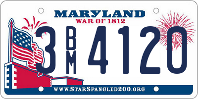 MD license plate 3BM4120