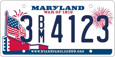 MD license plate 3BM4123