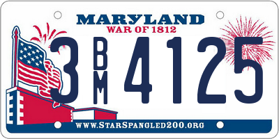 MD license plate 3BM4125