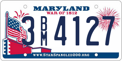 MD license plate 3BM4127