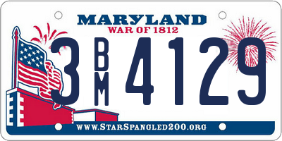 MD license plate 3BM4129