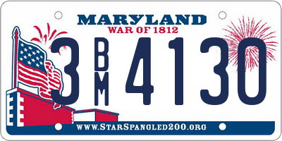 MD license plate 3BM4130