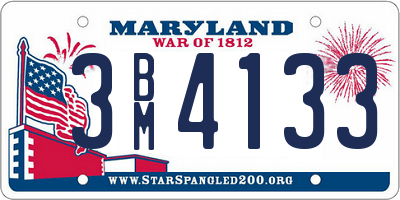 MD license plate 3BM4133