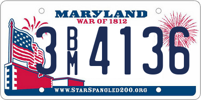 MD license plate 3BM4136