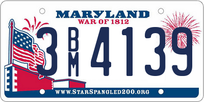 MD license plate 3BM4139