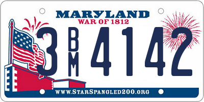 MD license plate 3BM4142