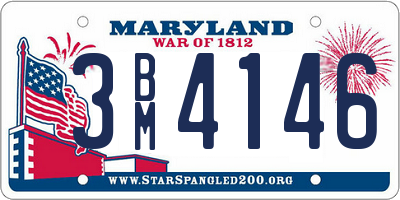 MD license plate 3BM4146