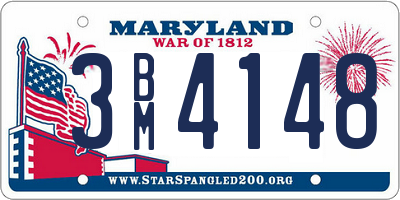 MD license plate 3BM4148