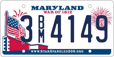 MD license plate 3BM4149