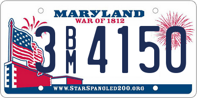 MD license plate 3BM4150