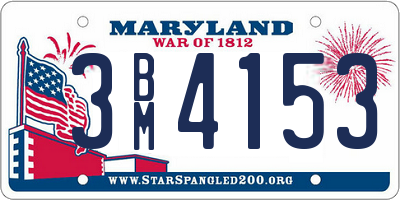 MD license plate 3BM4153